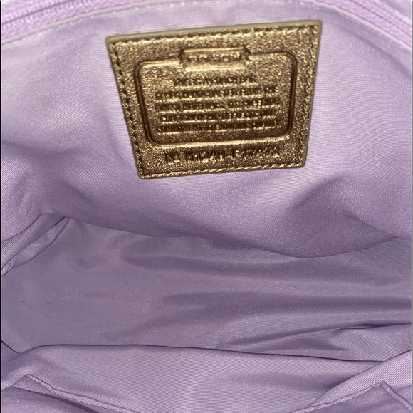 Coach Gold Poppy Script Shoulder Bag Hobo F17472 - Picture 7 of 7